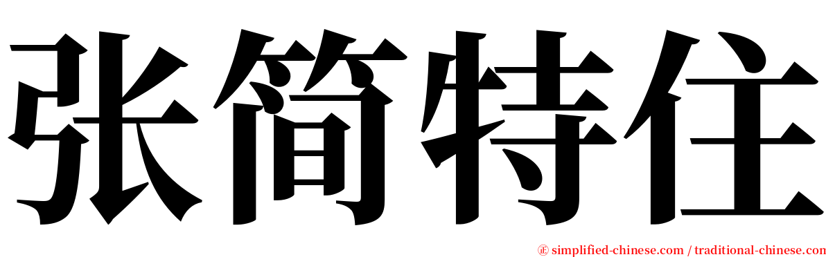 张简特住 serif font