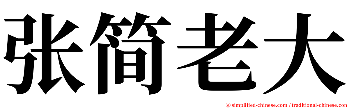 张简老大 serif font