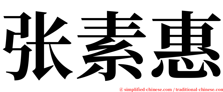 张素惠 serif font