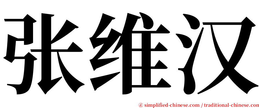 张维汉 serif font