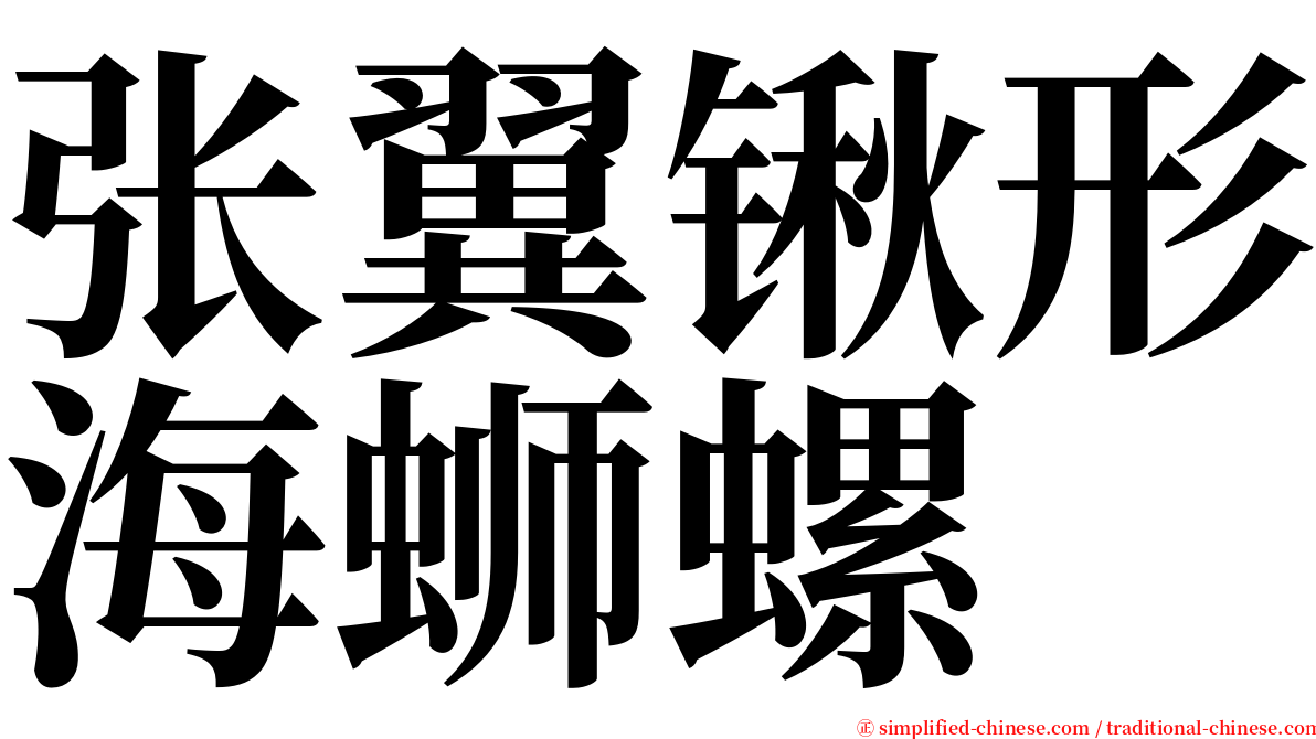 张翼锹形海蛳螺 serif font