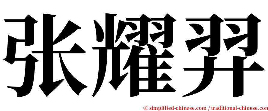 张耀羿 serif font