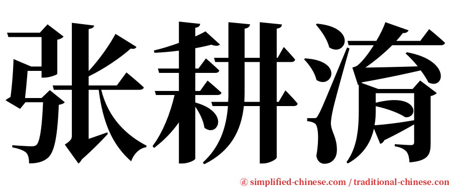 张耕淯 serif font