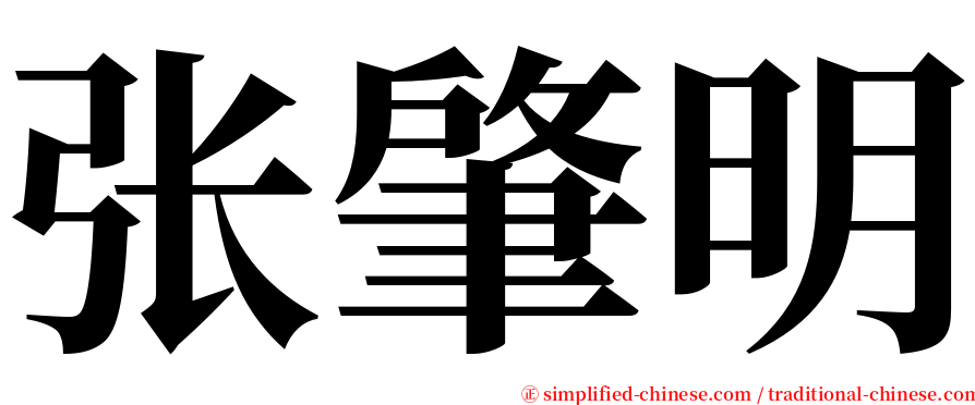 张肇明 serif font