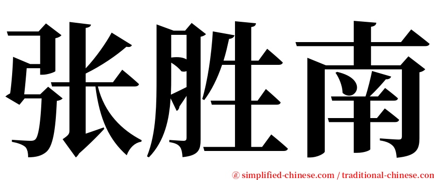 张胜南 serif font