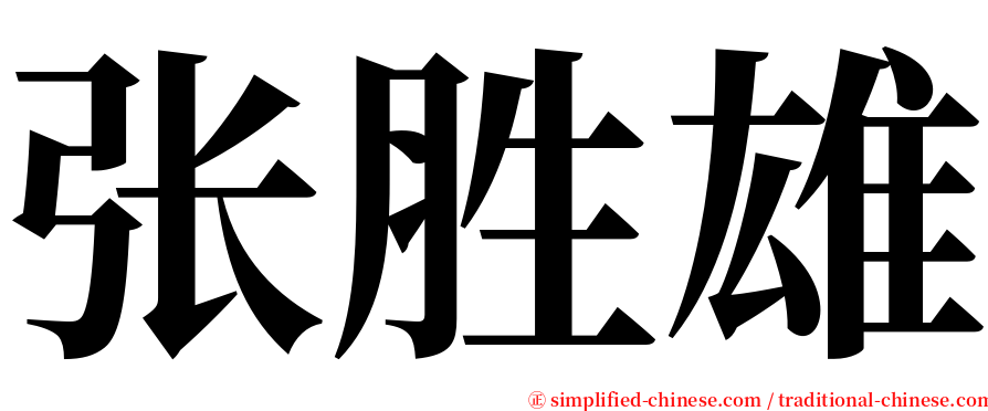 张胜雄 serif font