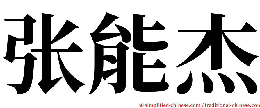 张能杰 serif font