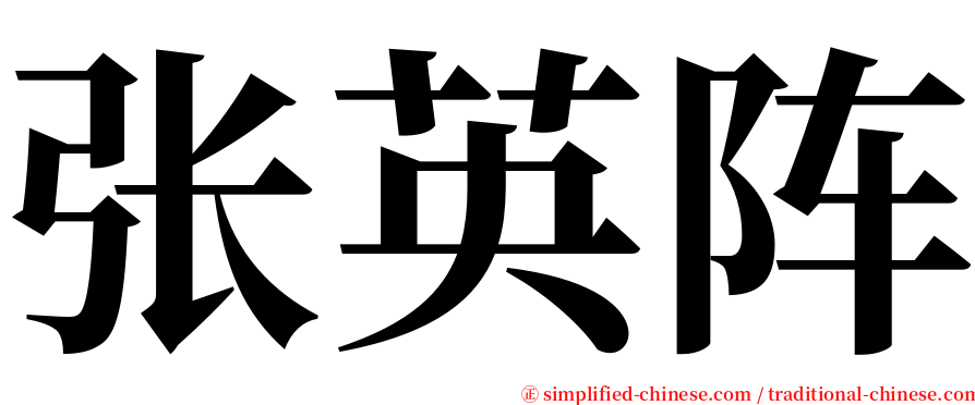 张英阵 serif font