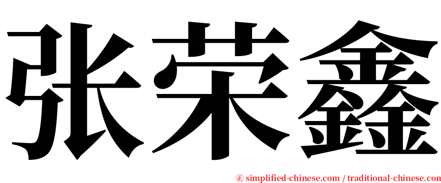 张荣鑫 serif font