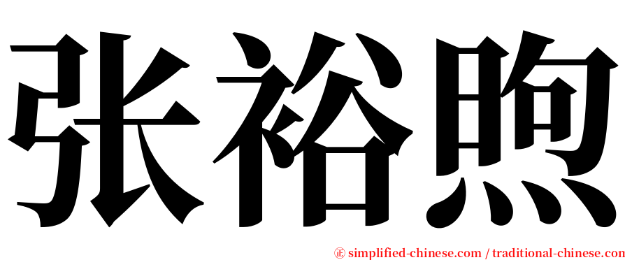 张裕煦 serif font