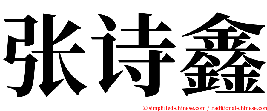 张诗鑫 serif font