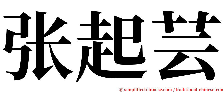 张起芸 serif font