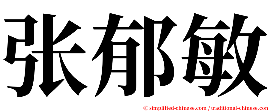 张郁敏 serif font