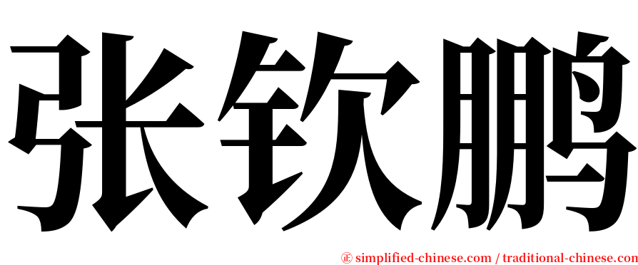 张钦鹏 serif font