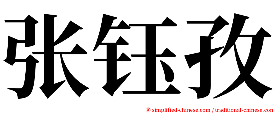 张钰孜 serif font