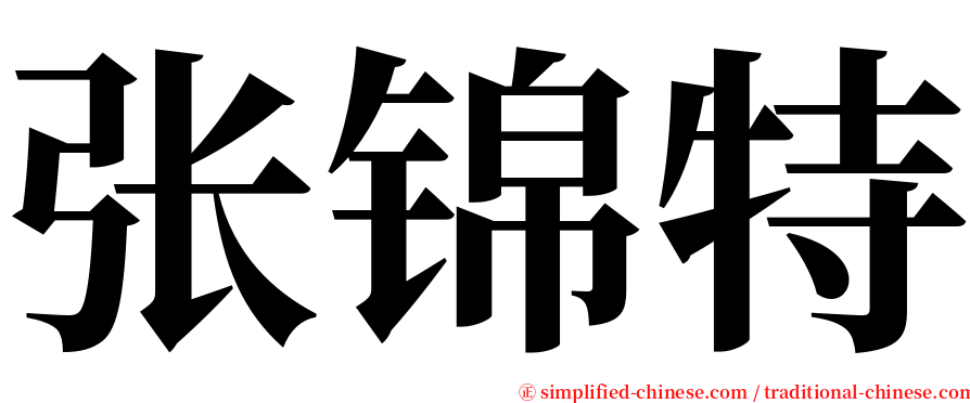 张锦特 serif font