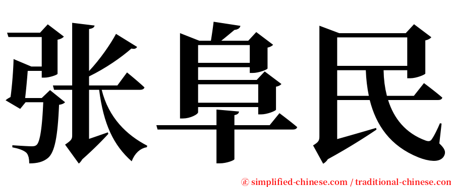 张阜民 serif font