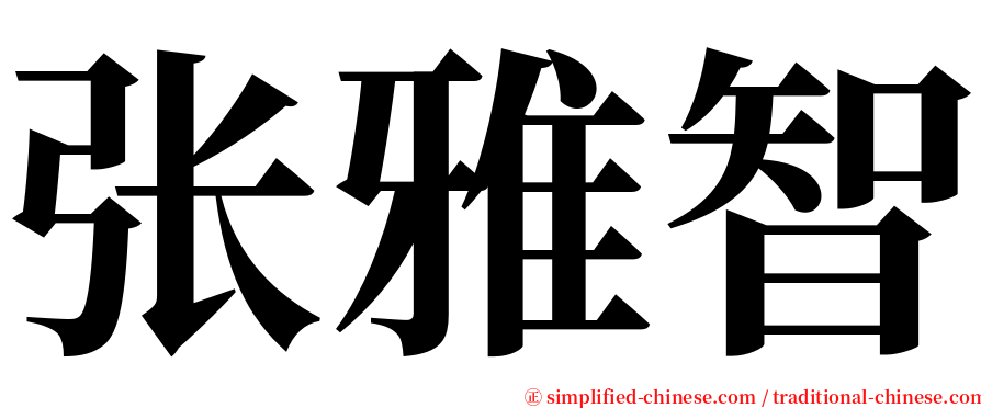 张雅智 serif font