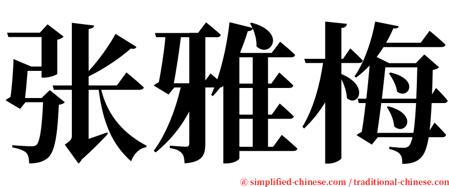 张雅梅 serif font