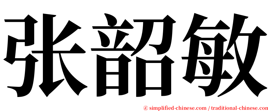 张韶敏 serif font