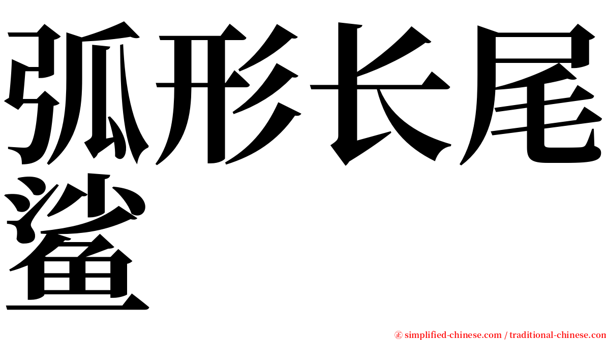 弧形长尾鲨 serif font