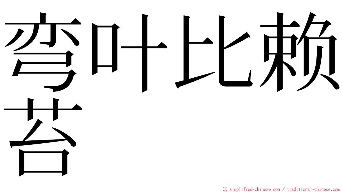 弯叶比赖苔 ming font