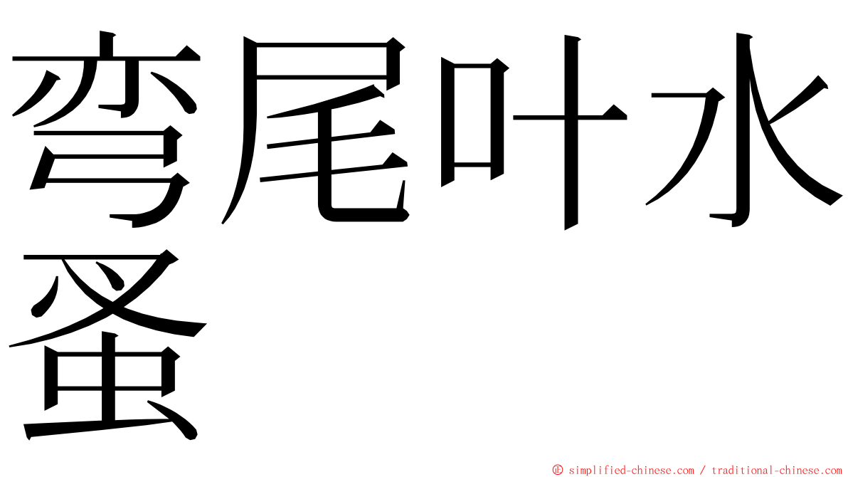 弯尾叶水蚤 ming font