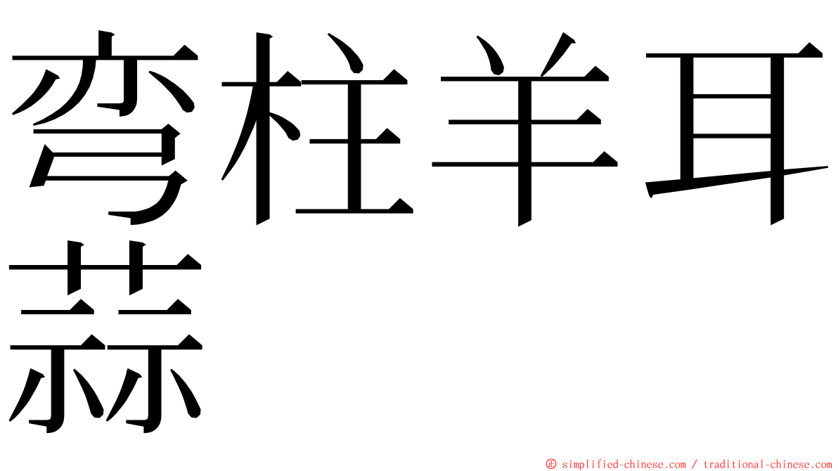 弯柱羊耳蒜 ming font