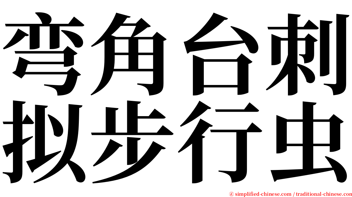 弯角台刺拟步行虫 serif font