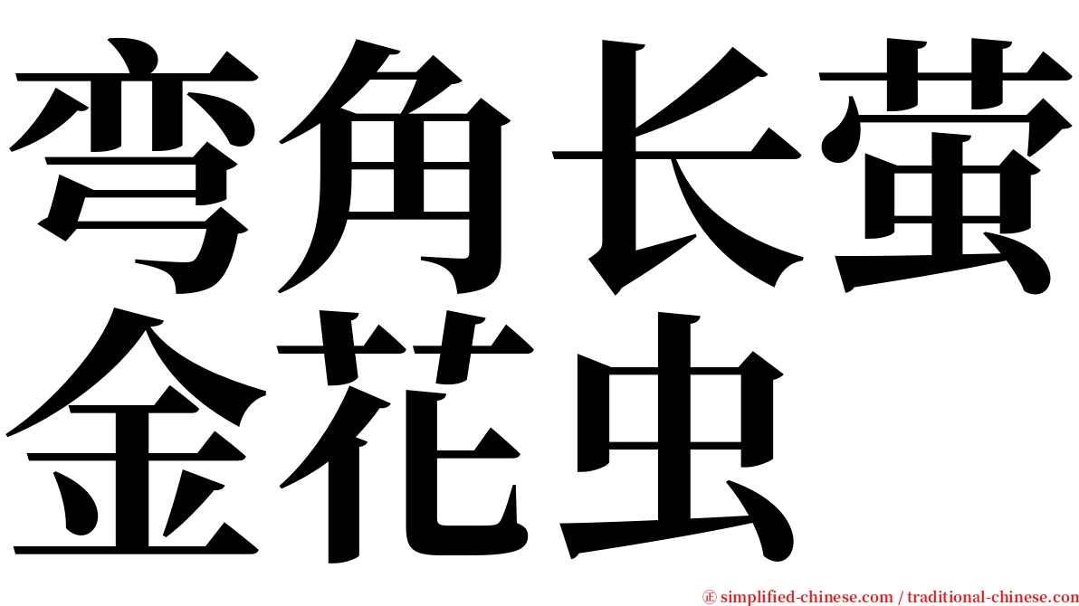 弯角长萤金花虫 serif font