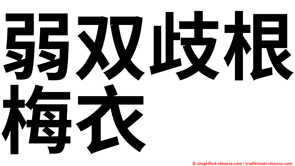 弱双歧根梅衣