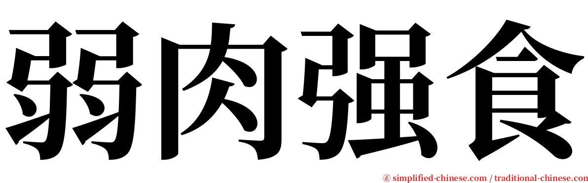 弱肉强食 serif font