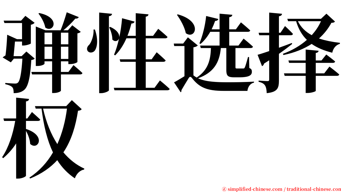 弹性选择权 serif font