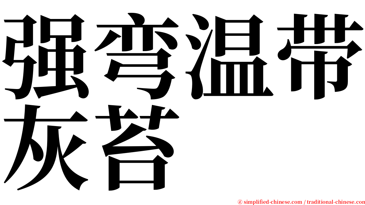 强弯温带灰苔 serif font