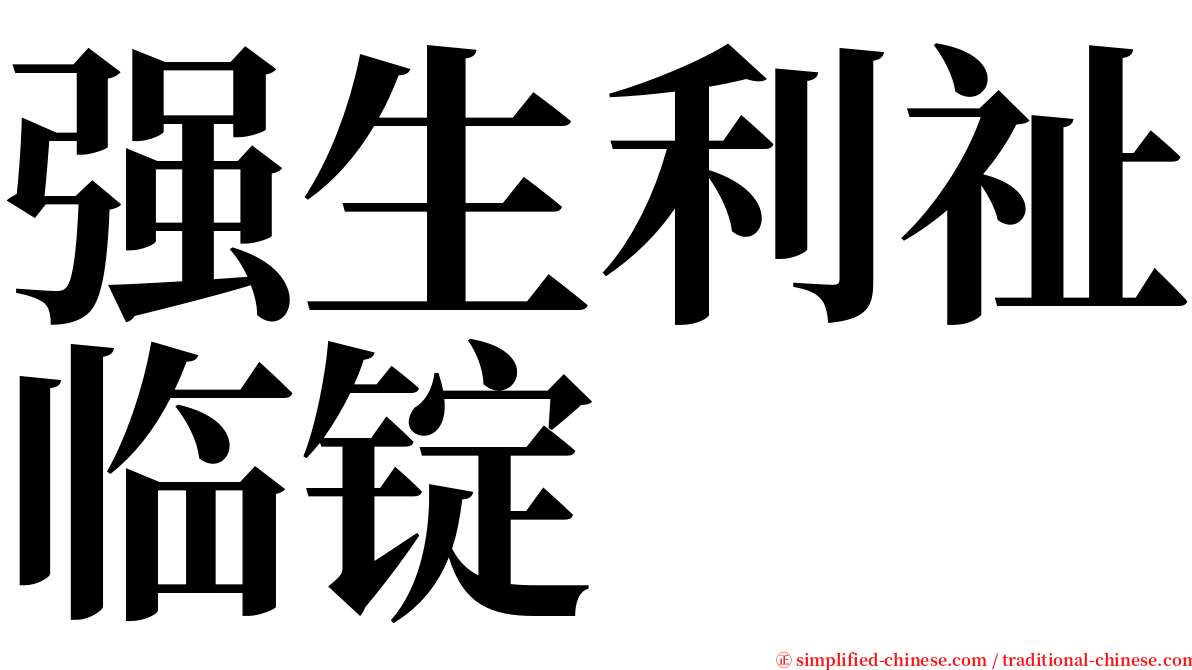 强生利祉临锭 serif font