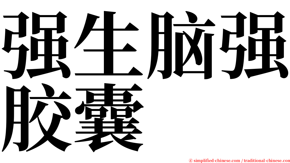 强生脑强胶囊 serif font