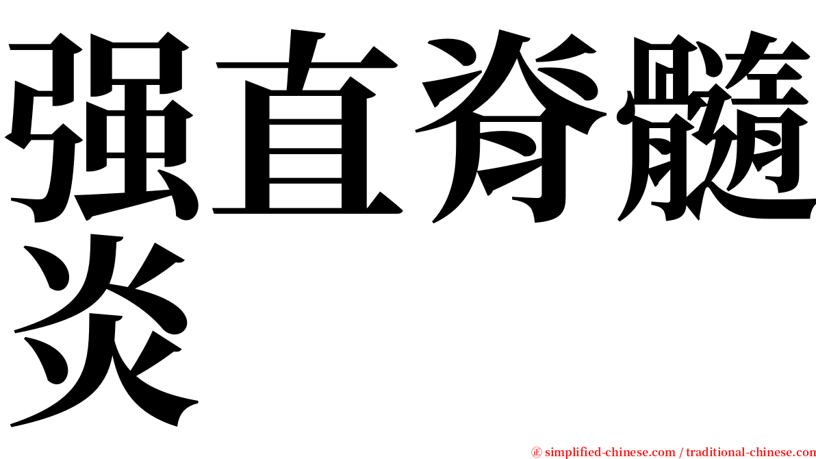 强直脊髓炎 serif font