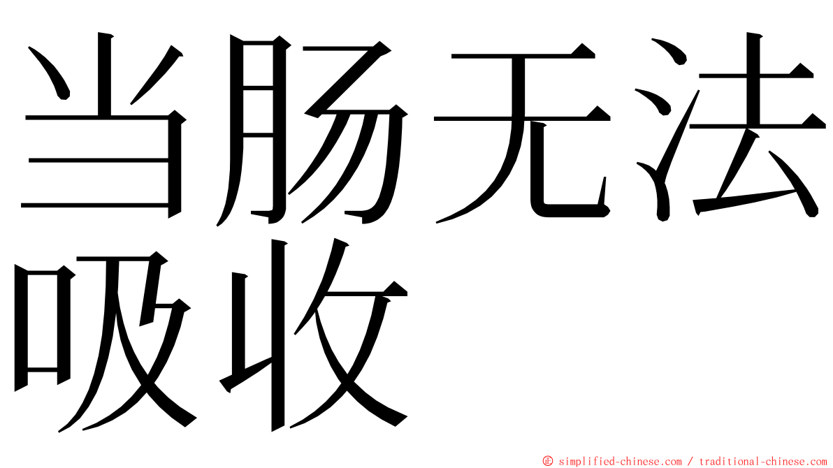 当肠无法吸收 ming font