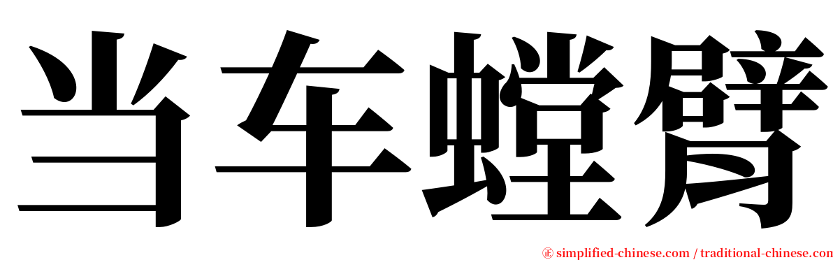 当车螳臂 serif font