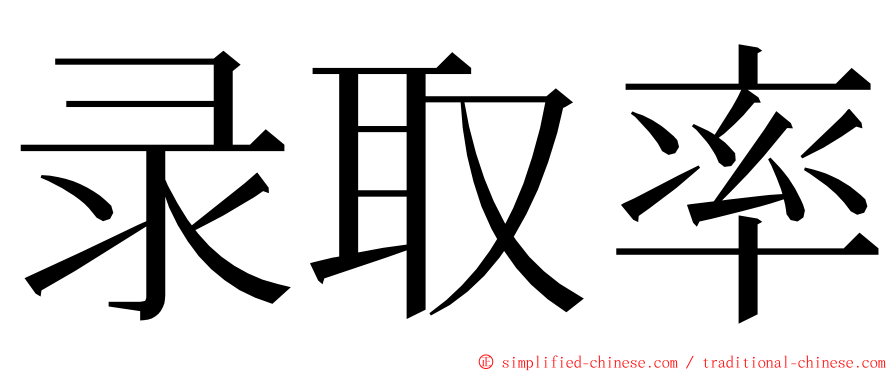 录取率 ming font