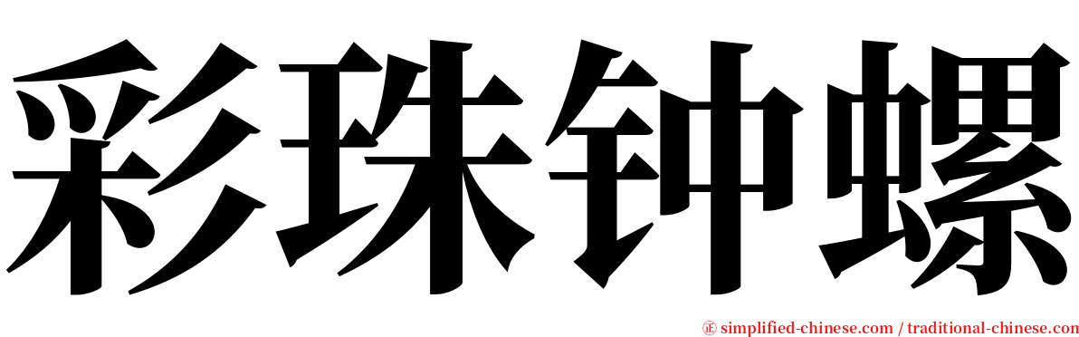 彩珠钟螺 serif font