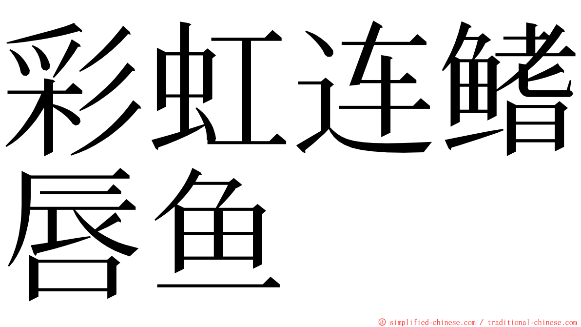 彩虹连鳍唇鱼 ming font