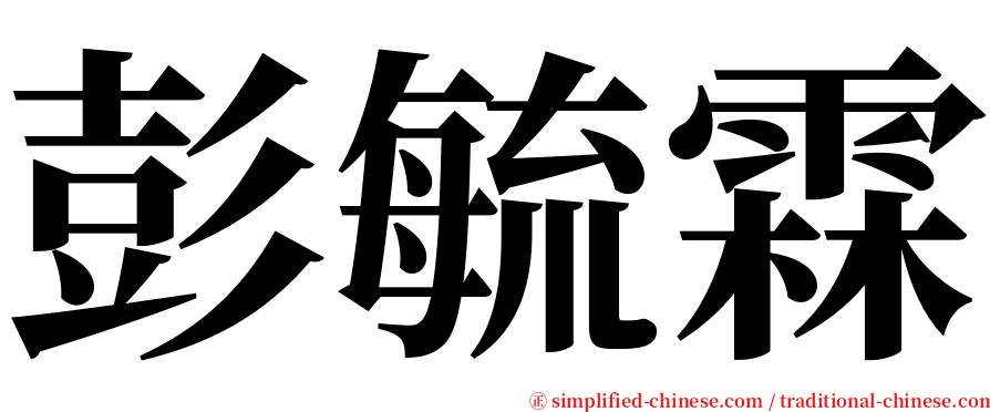 彭毓霖 serif font