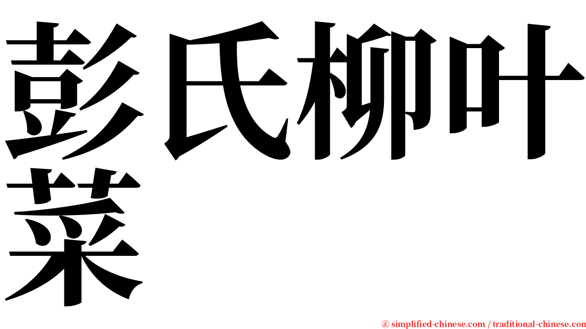 彭氏柳叶菜 serif font