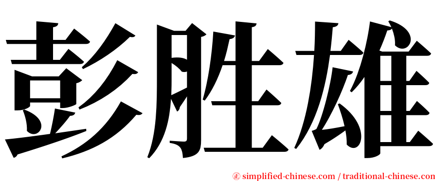 彭胜雄 serif font