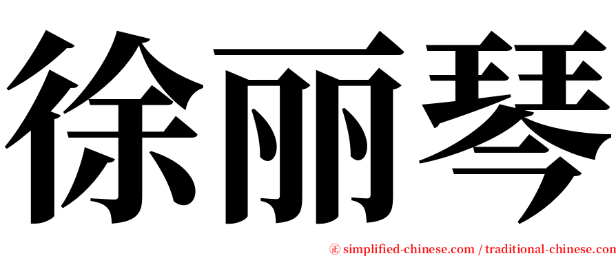 徐丽琴 serif font