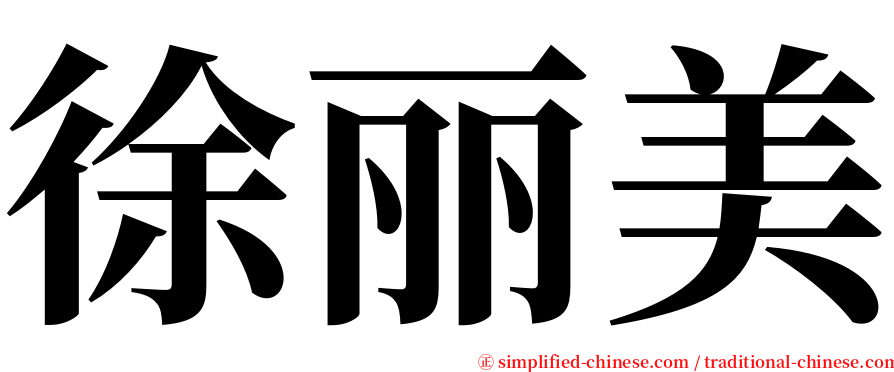 徐丽美 serif font