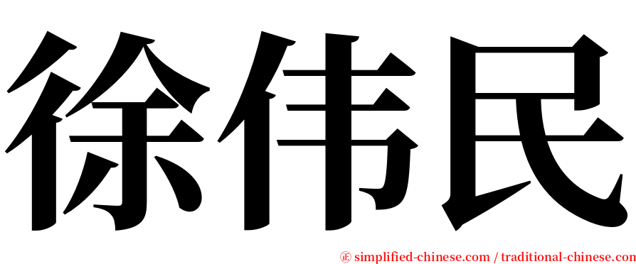 徐伟民 serif font
