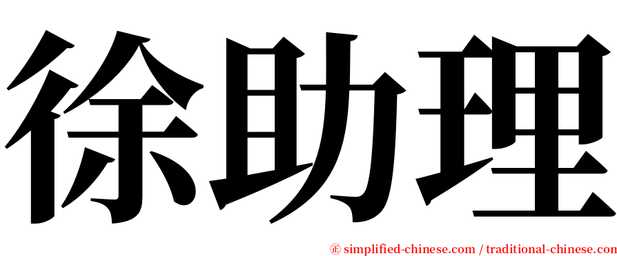 徐助理 serif font