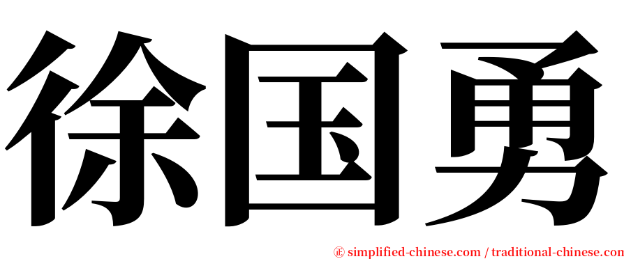 徐国勇 serif font